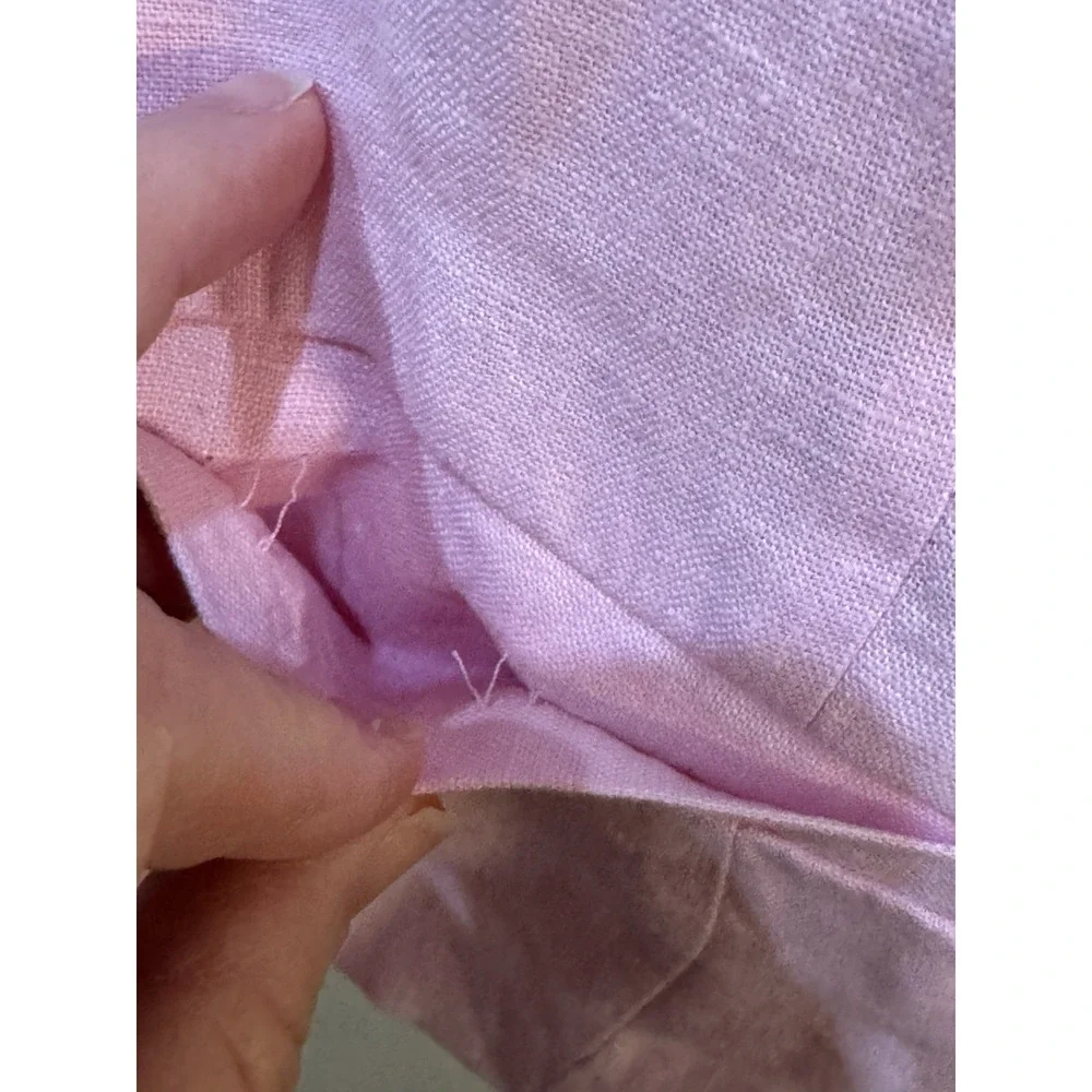 J. Crew Women's Light Pink Scoopneck Linen Covered Button Front Vest Size 8‎